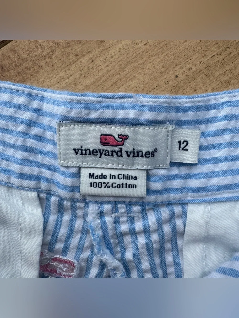 Vineyard Vines Whale Seersucker Shorts Girls Size 12